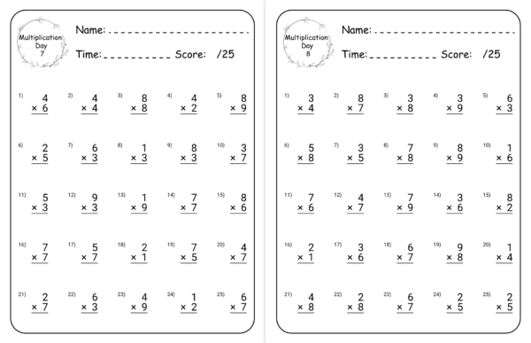 100 Days of Multiplication - Math WorkSheet - Image 2