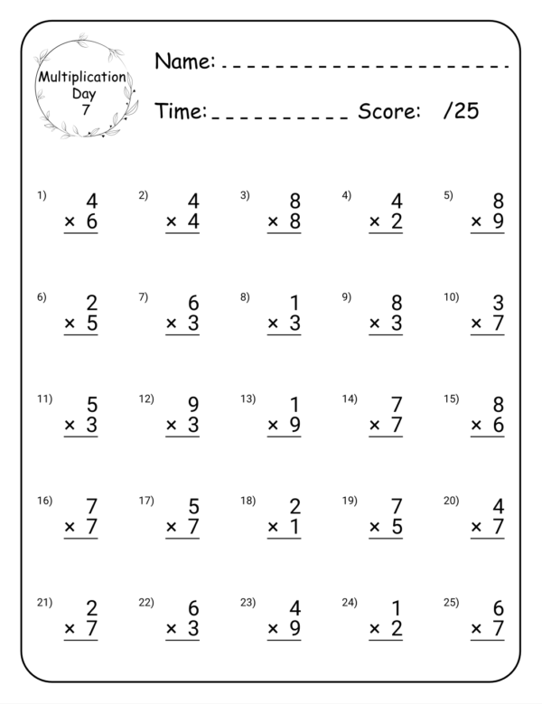 100 Days of Multiplication - Math WorkSheet - Image 4