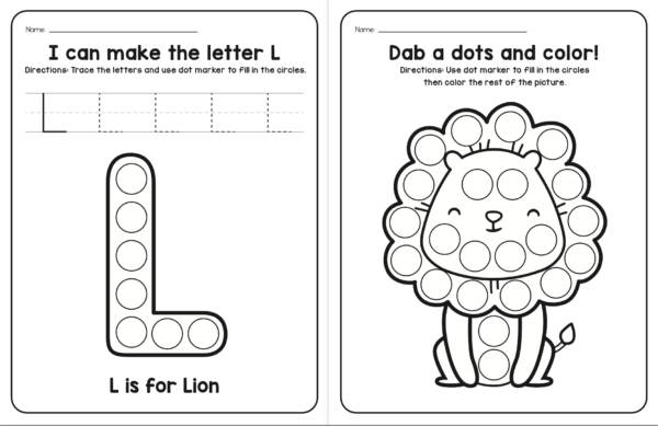 A-Z Animals-Dot Marker Worksheets - 52 pages - Image 2