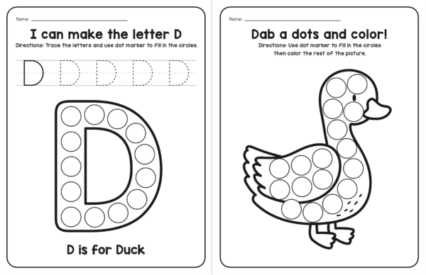 A-Z Animals-Dot Marker Worksheets - 52 pages - Image 4