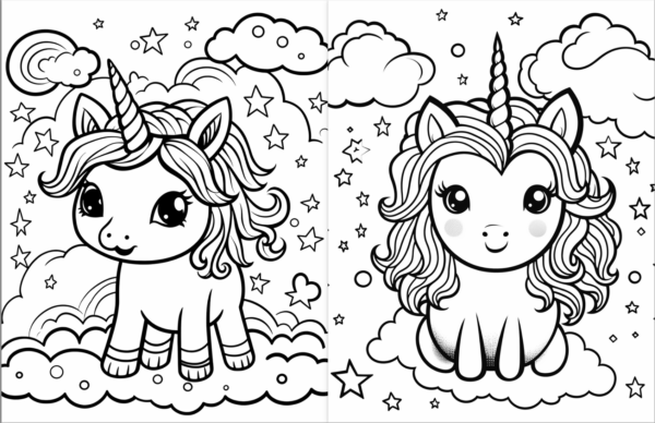 Cute Kawaii Unicorn - Coloring Book - Image 4